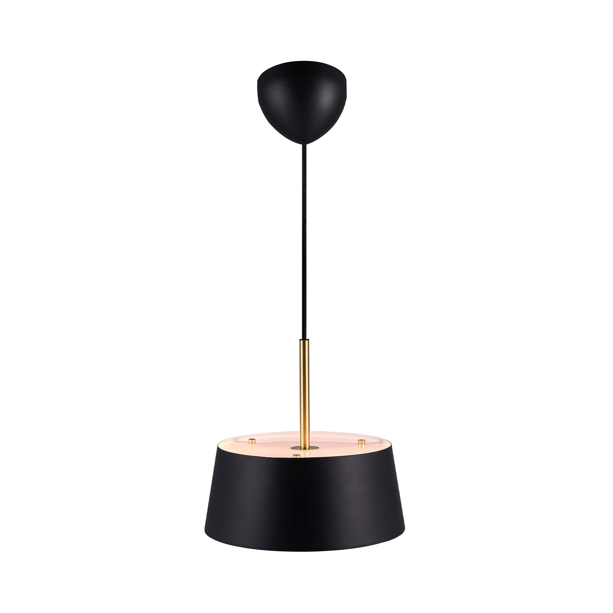 Suspension Clasi cadre en métal et détail en laiton avec diffuseur haut et bas au design contemporain par Nordlux Suspension Clasi cadre en métal et détail en laiton avec diffuseur haut et bas au design contemporain par Nordlux