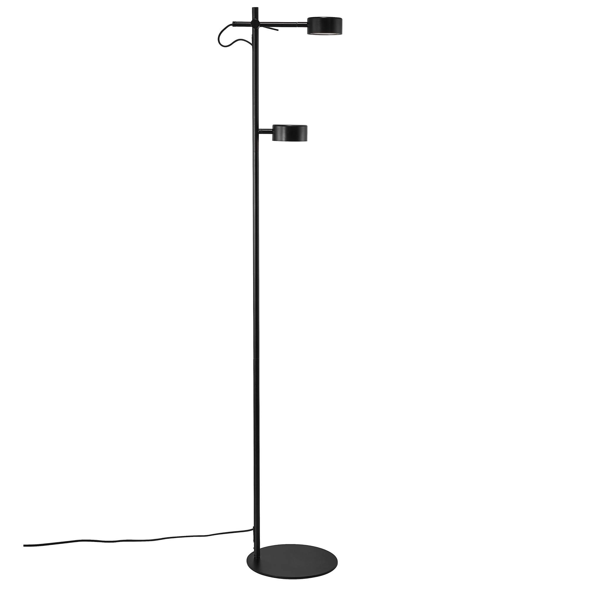 Lampadaire Clyde base en métal avec 2 abat-jour ean rotule réglable au design contemporain par Nordlux