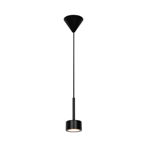 Suspension Clyde base en métal noir avec abat-jour en rotule réglable au design scandinave par Nordlux