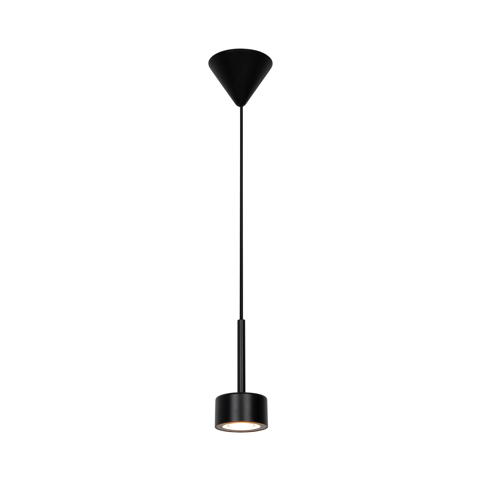 Suspension Clyde base en métal noir avec abat-jour en rotule réglable au design scandinave par Nordlux