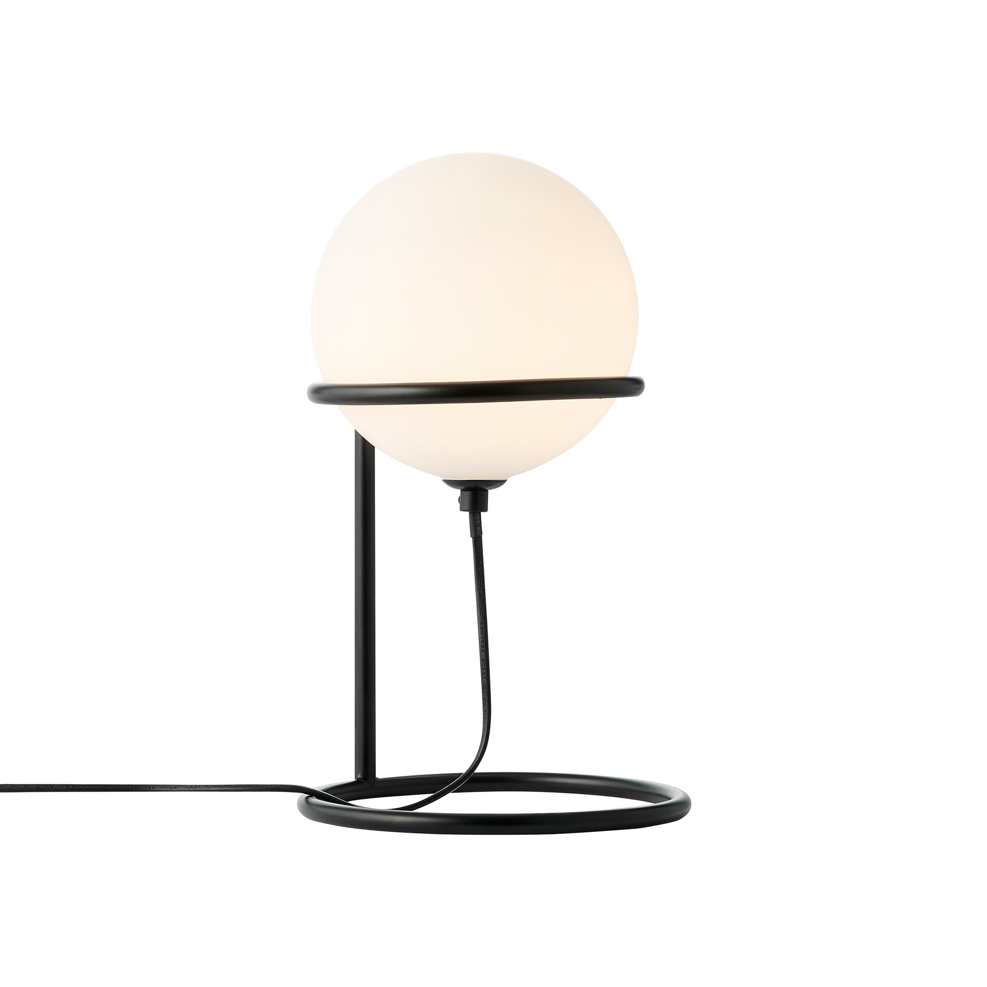 Lampe à poser Wilson base en métal noir avec abat-jour rond en verre réglable au design contemporain par Nordlux