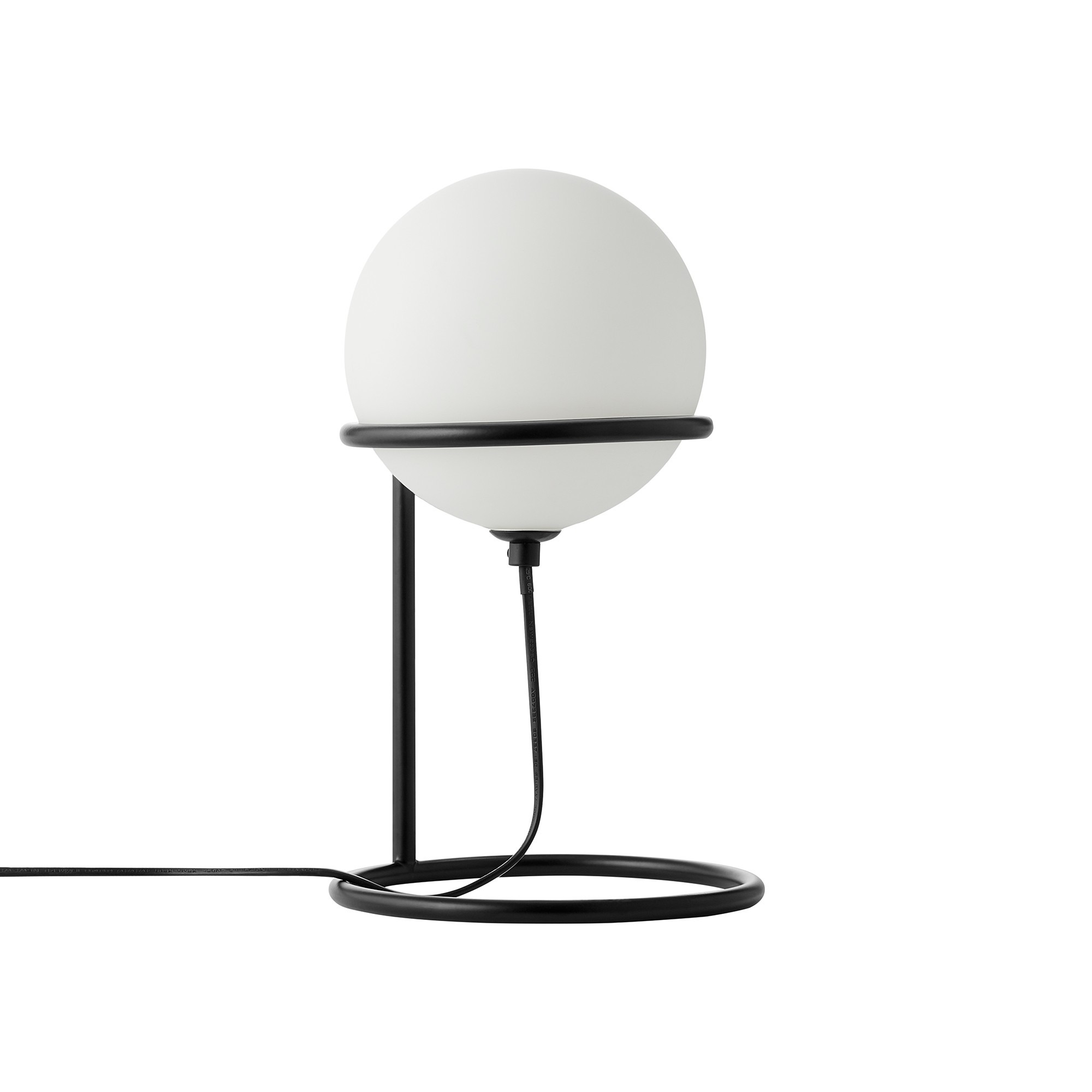 Lampe à poser Wilson base en métal noir avec abat-jour rond en verre réglable au design contemporain par Nordlux