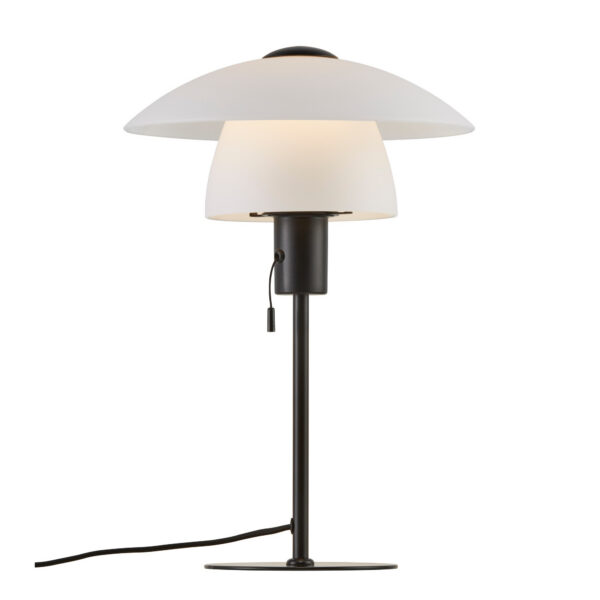 Lampe à poser Verona cadre en métal avec abat-jour en verre opale au design contemporain par Nordlux