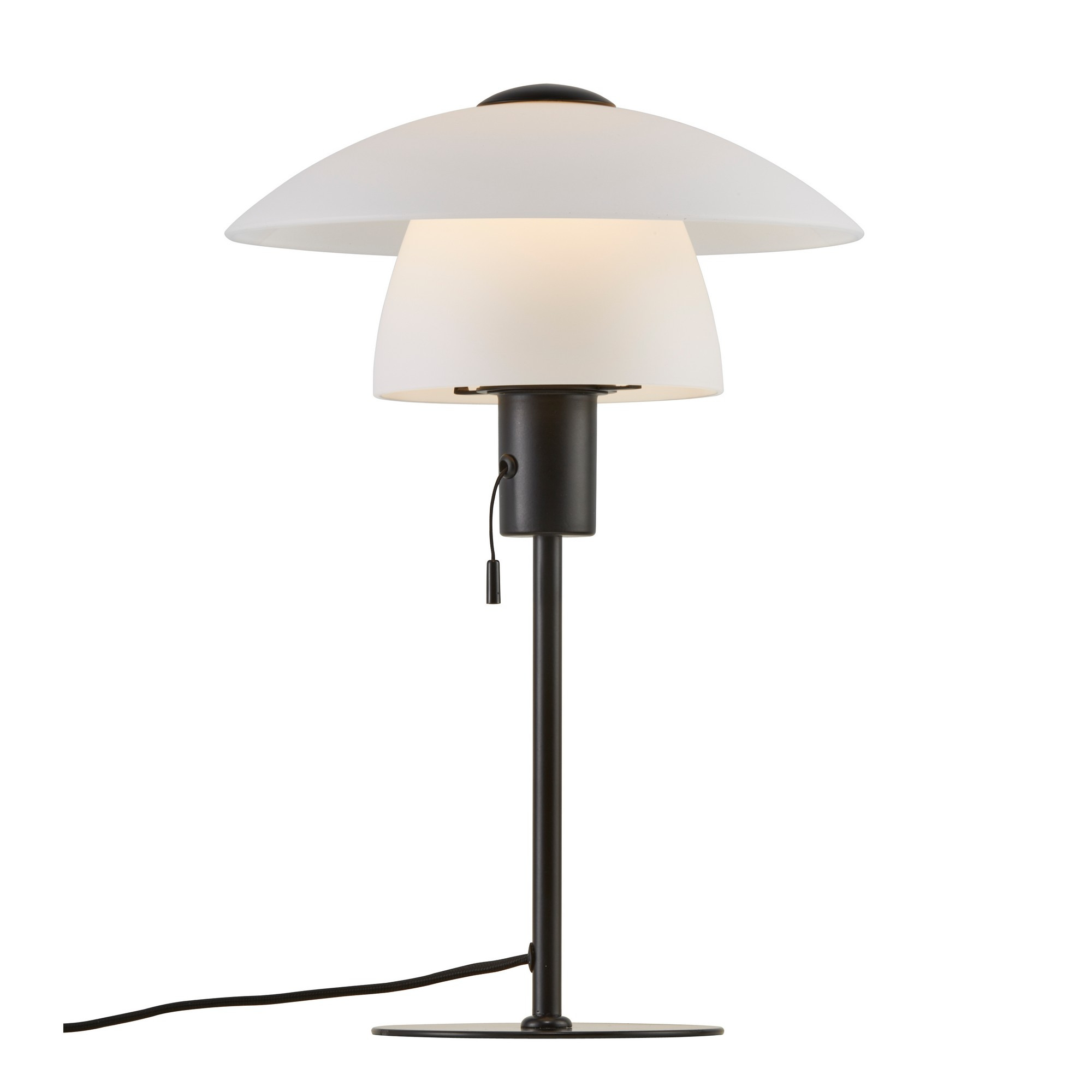 Lampe à poser Verona cadre en métal avec abat-jour en verre opale au design contemporain par Nordlux