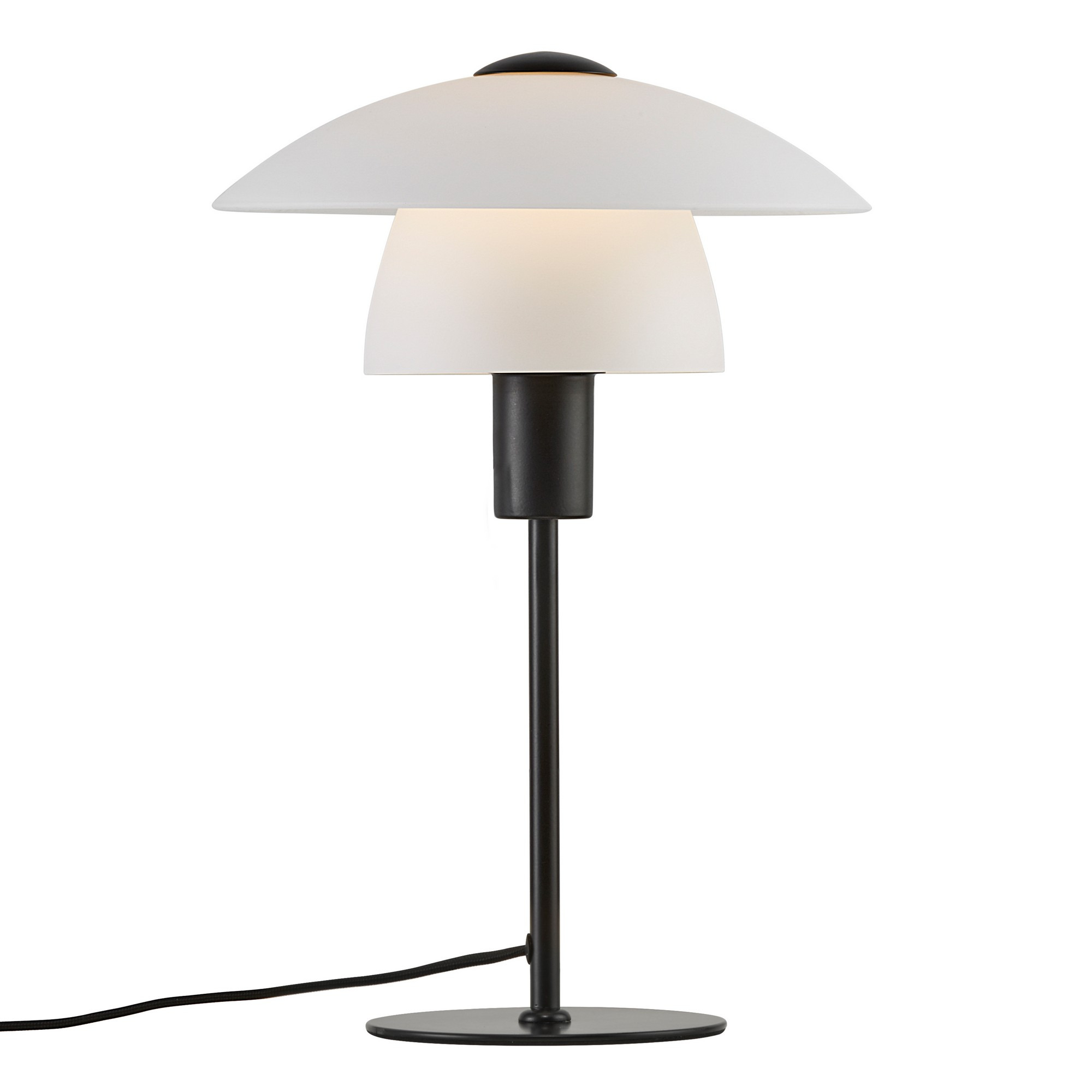 Lampe à poser Verona cadre en métal avec abat-jour en verre opale au design contemporain par Nordlux