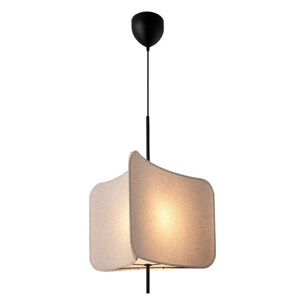 Suspension Tinto cadre en métal avec abat-jour triangulaire en tissu au design contemporain par Nordlux