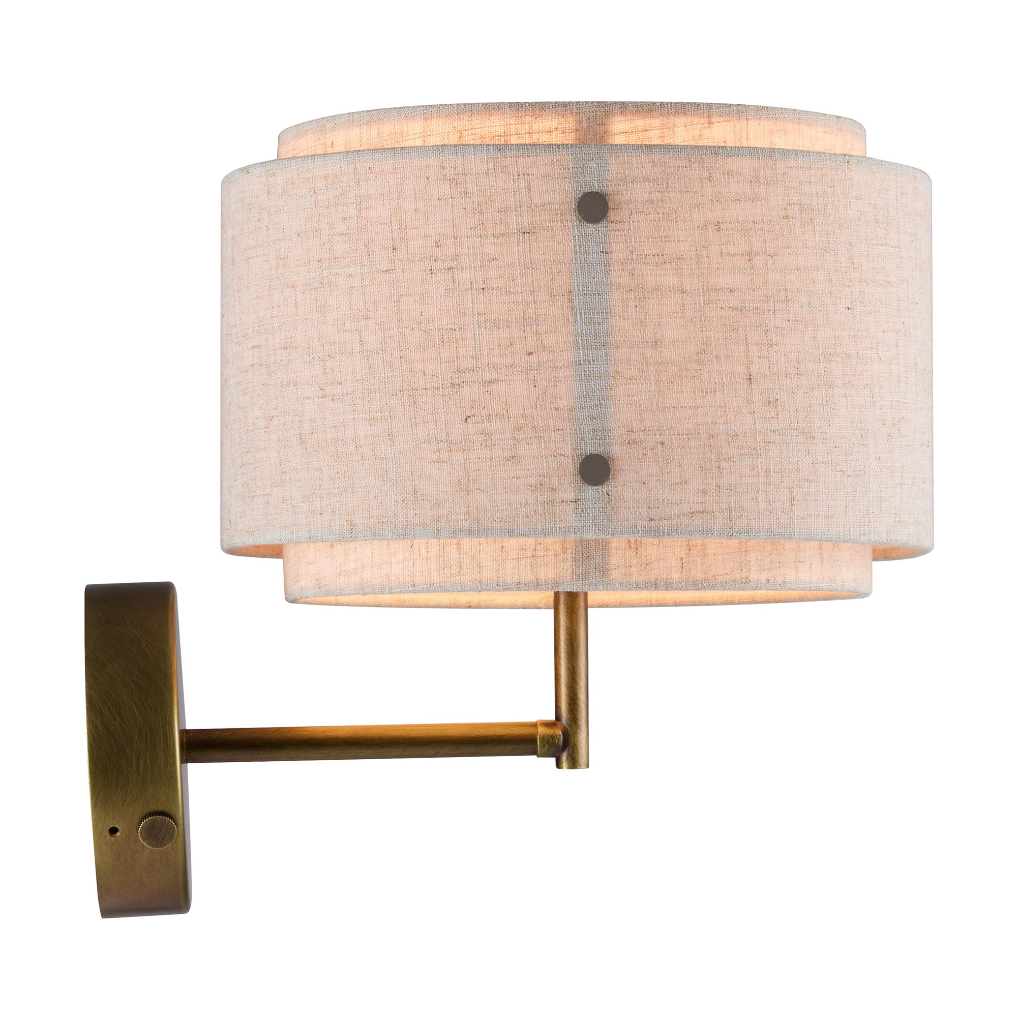 Applique murale Takai base en laiton avec abat-jour en lin au design contemporain par Design for The People