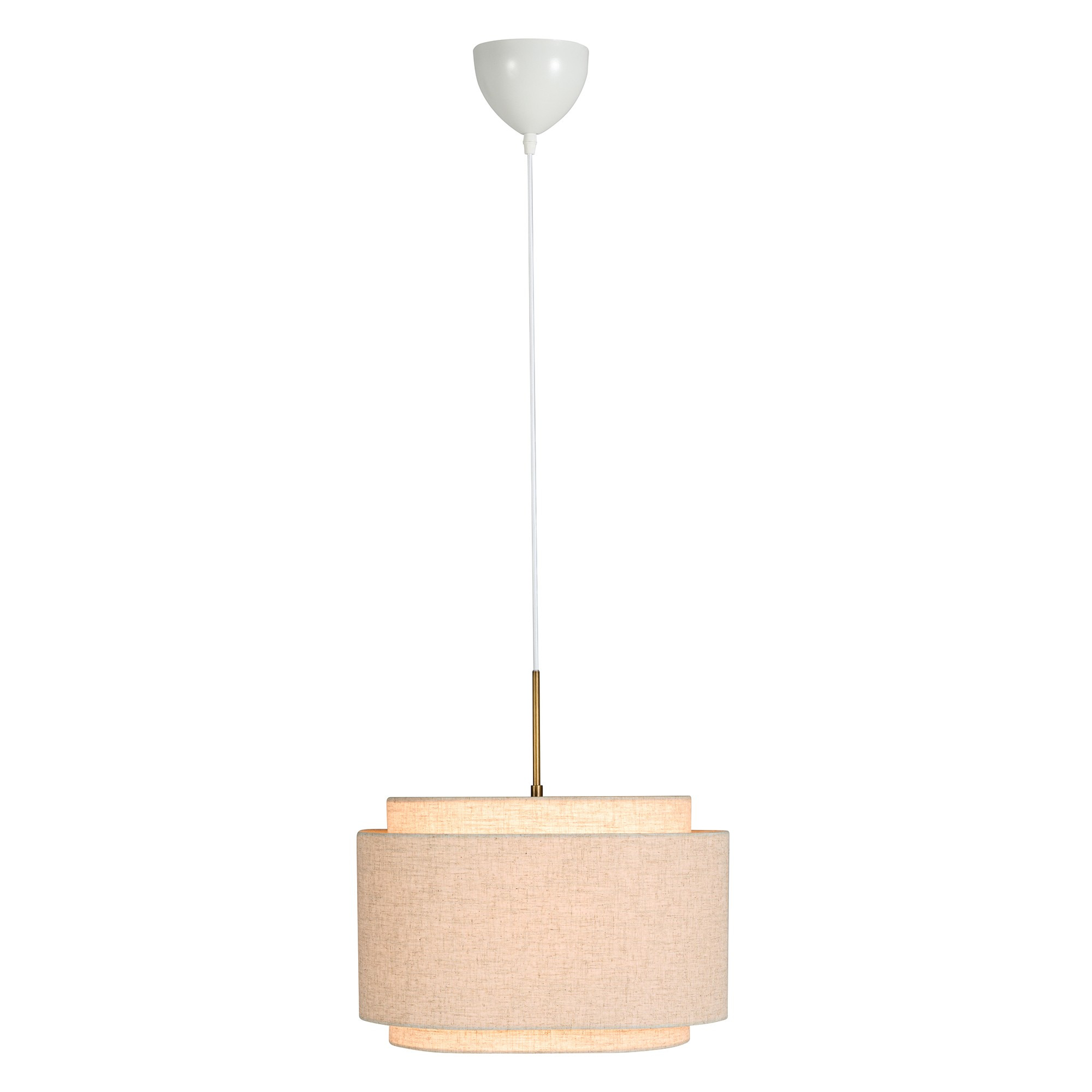 Suspension Takai base en laiton bruni avec abat-jour en lin au design contemporain par Design for The People
