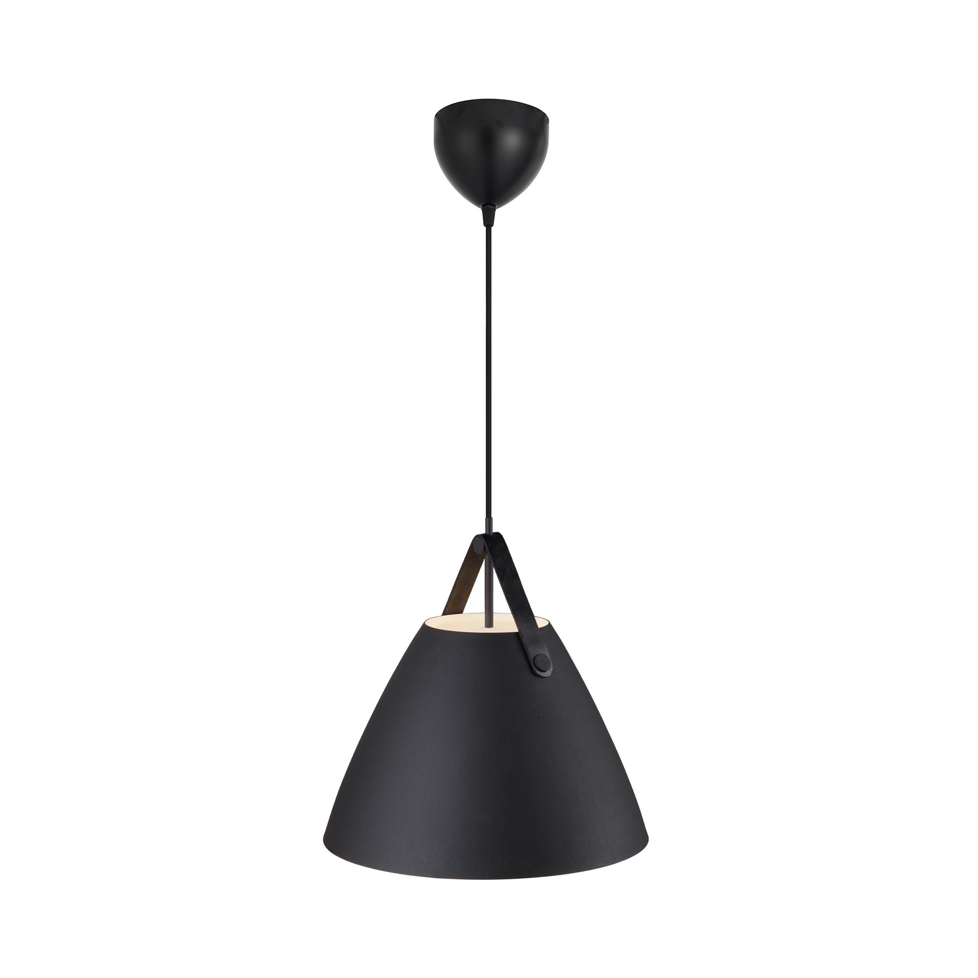 Suspension Strap base en métal avec lanière sur l'abat-jour au design industriel par Design for The People Suspension Strap base en métal avec lanière sur l'abat-jour au design industriel par Design for The People