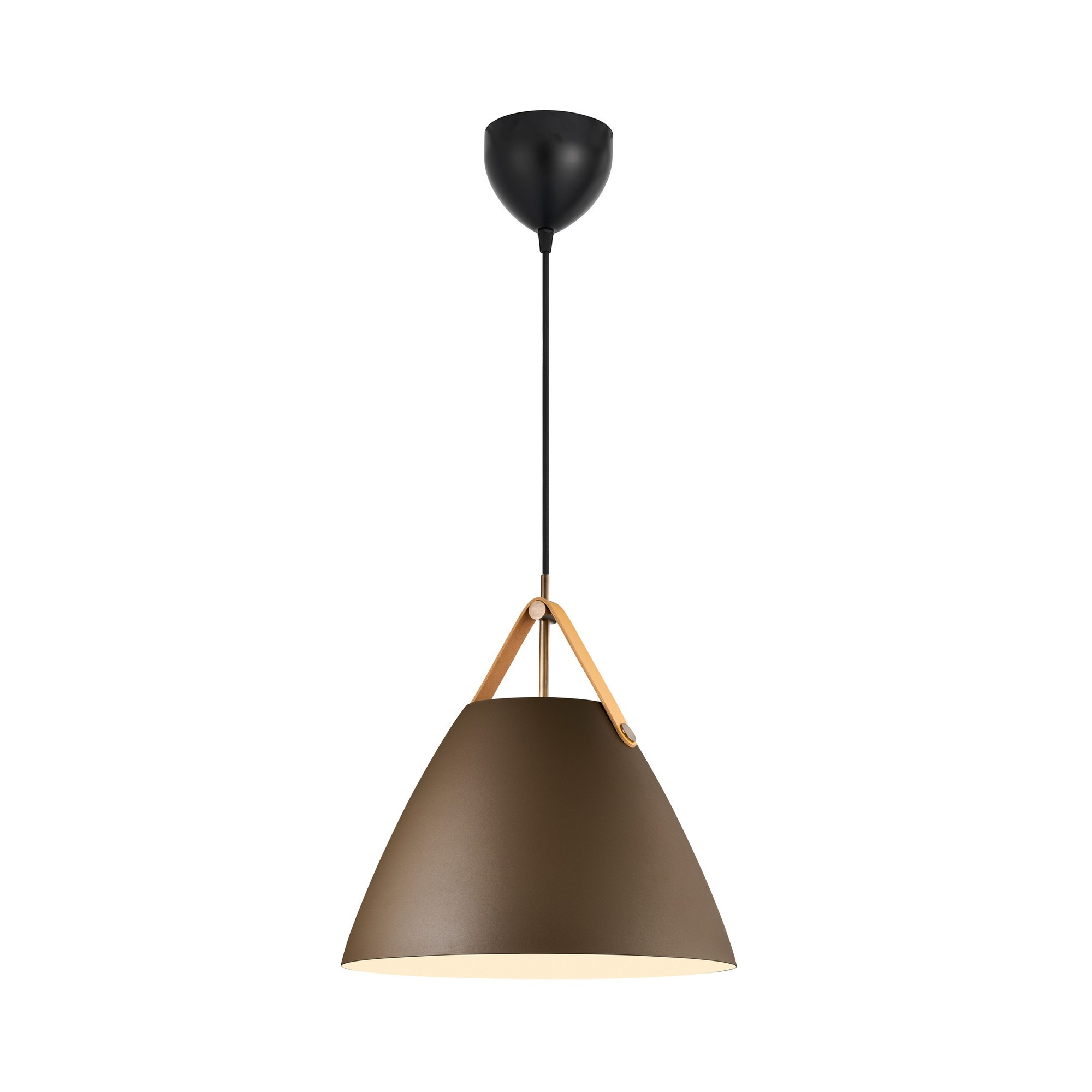 Suspension Strap base en métal avec lanière sur l'abat-jour au design industriel par Design for The People Suspension Strap base en métal avec lanière sur l'abat-jour au design industriel par Design for The People