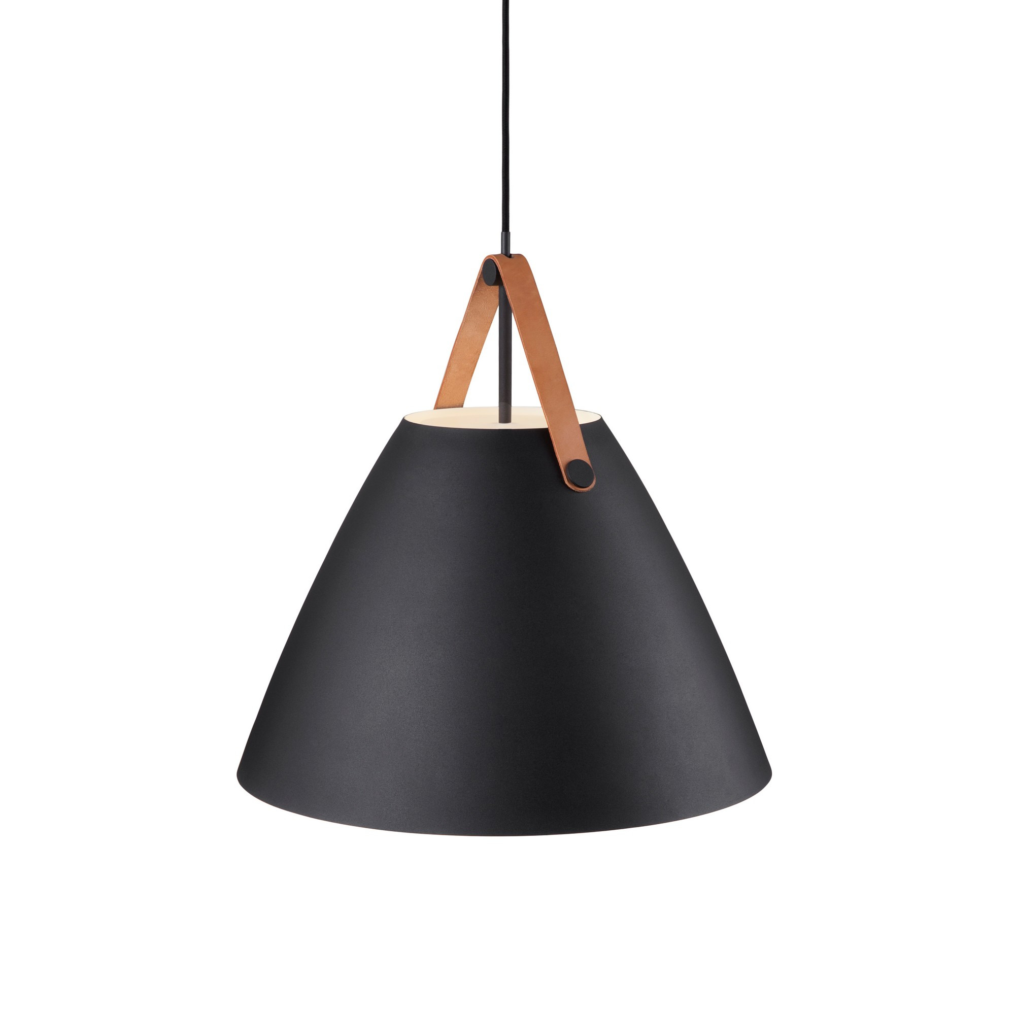 Suspension Strap base en métal avec lanière sur l'abat-jour au design industriel par Design for The People Suspension Strap base en métal avec lanière sur l'abat-jour au design industriel par Design for The People