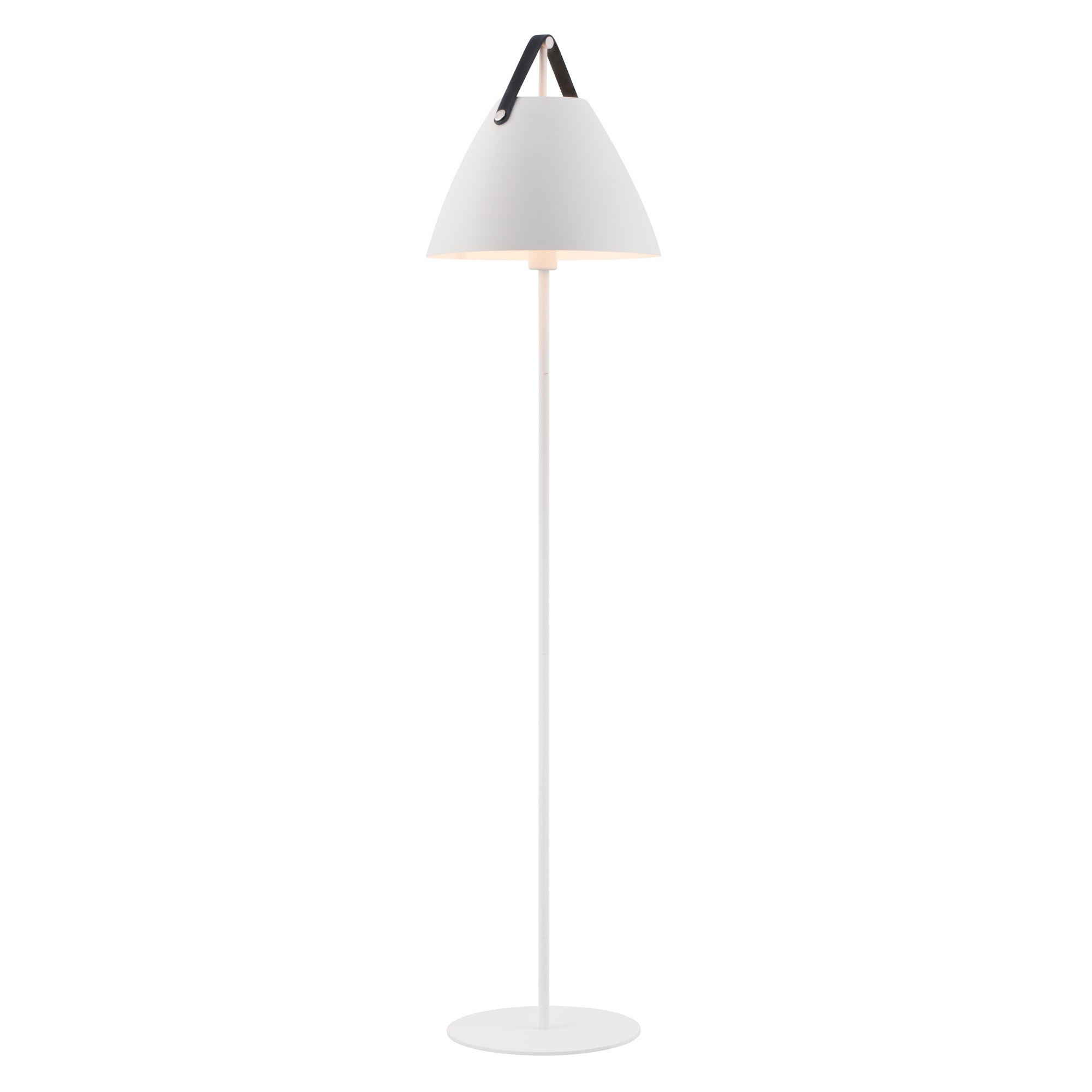 Lampadaire Strap cadre en métal avec lanière sur l'abat-jour au design industriel par Design for The People