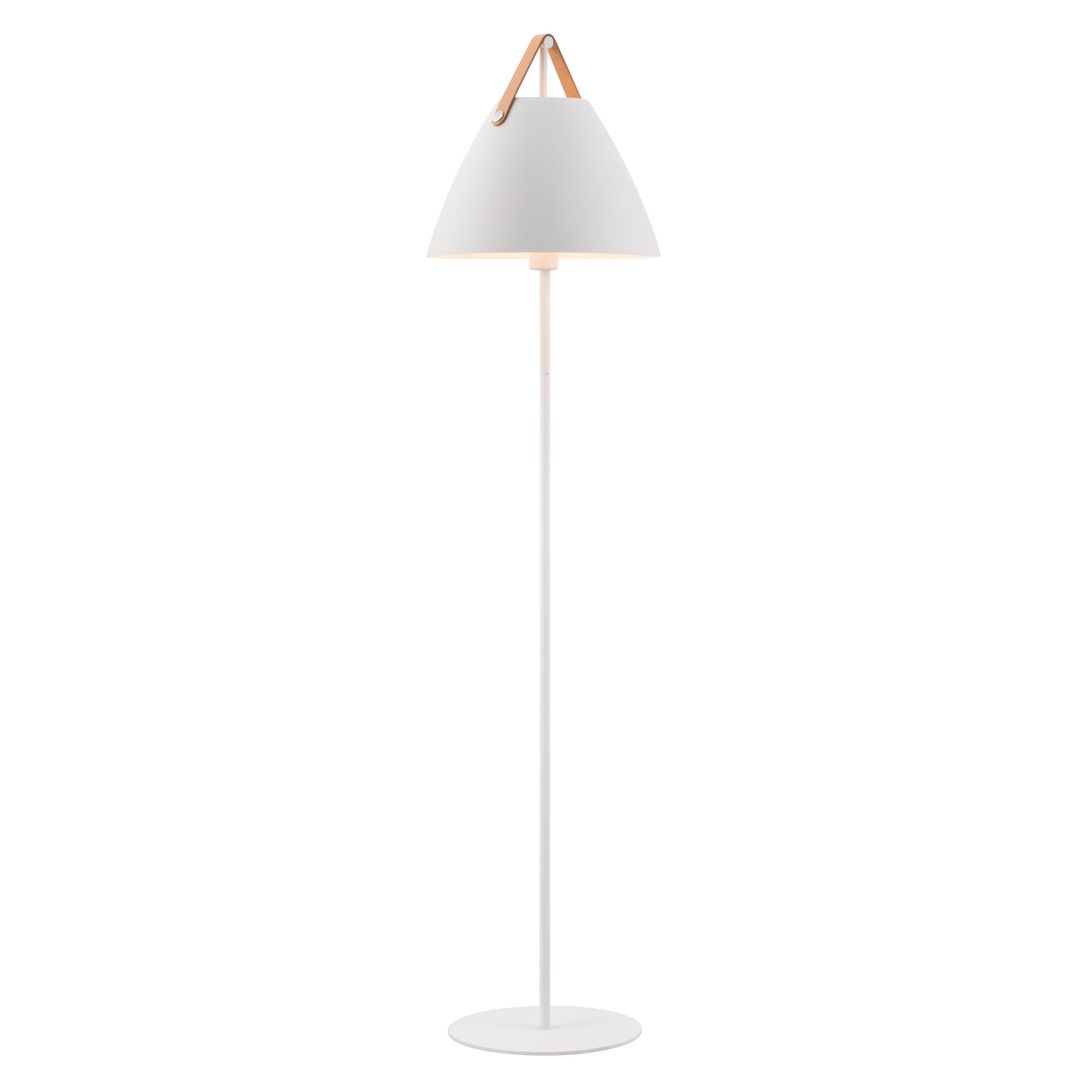 Lampadaire Strap cadre en métal avec lanière sur l'abat-jour au design industriel par Design for The People