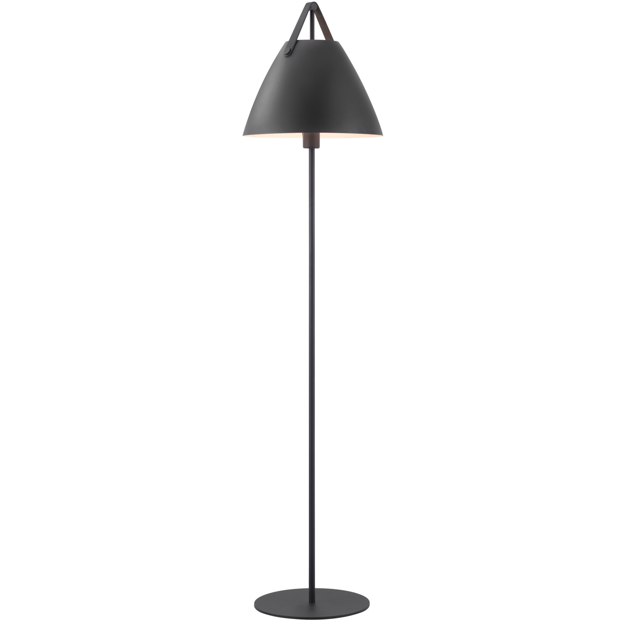Lampadaire Strap cadre en métal avec lanière sur l'abat-jour au design industriel par Design for The People Lampadaire Strap cadre en métal avec lanière sur l'abat-jour au design industriel par Design for The People