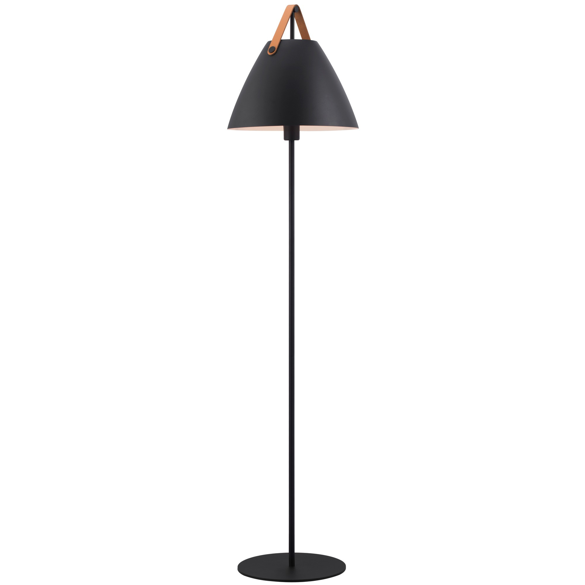 Lampadaire Strap cadre en métal avec lanière sur l'abat-jour au design industriel par Design for The People Lampadaire Strap cadre en métal avec lanière sur l'abat-jour au design industriel par Design for The People