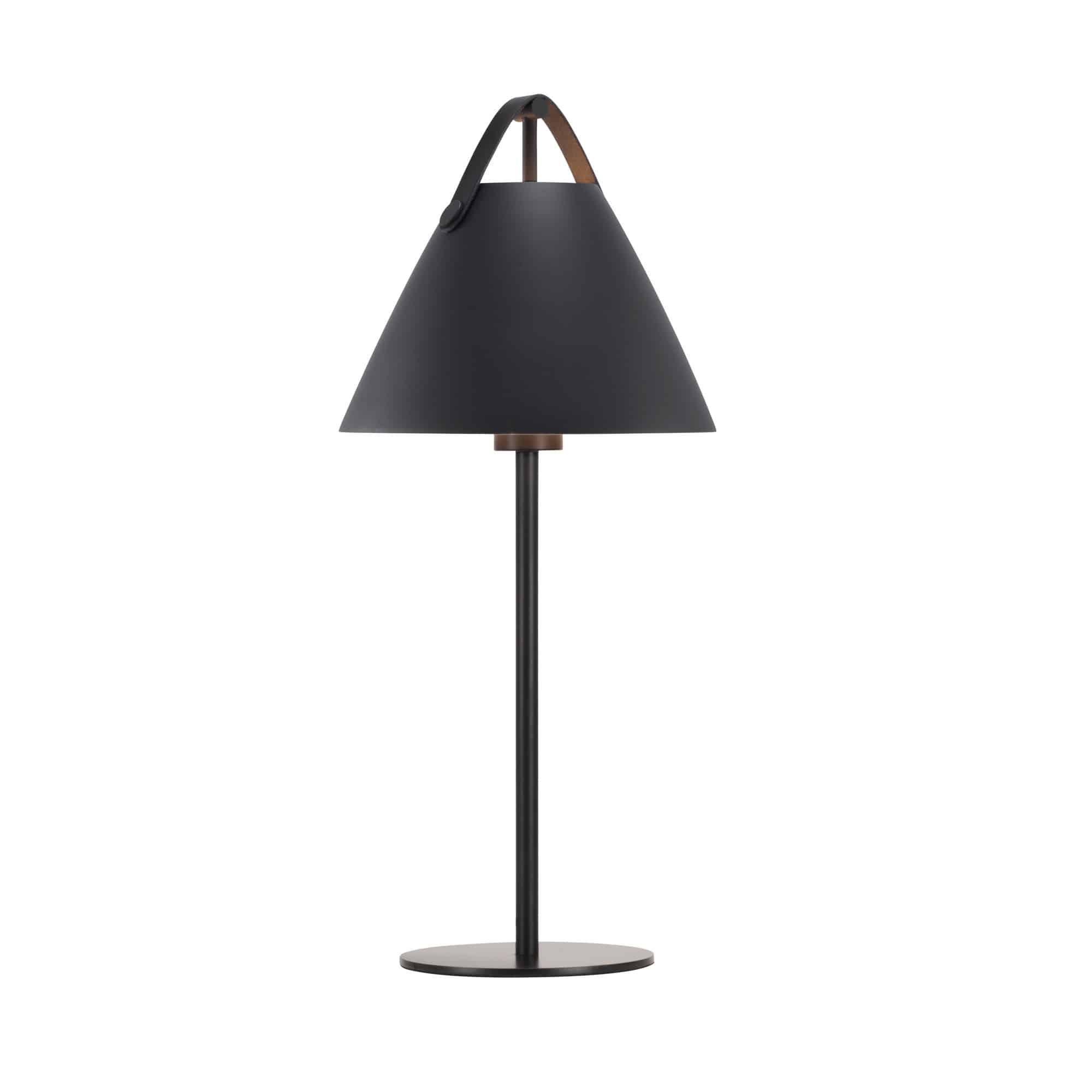 Lampe à pose Strap cadre en métal avec lanière sur l'abat-jour au design industriel par Design for The People