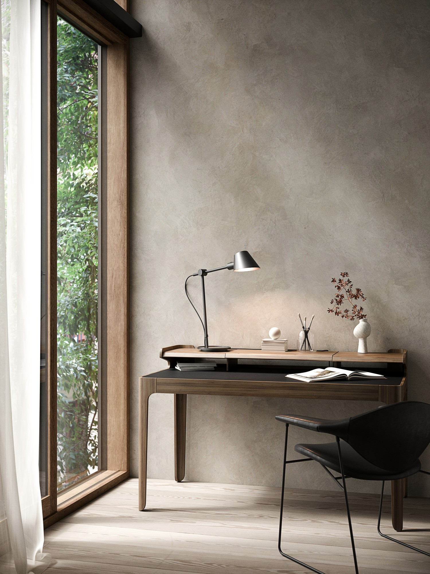 Lampe à poser Stay cadre en aluminium avec abat-jour angulaire au design contemporain par Design for The People Lampe à poser Stay cadre en aluminium avec abat-jour angulaire au design contemporain par Design for The People
