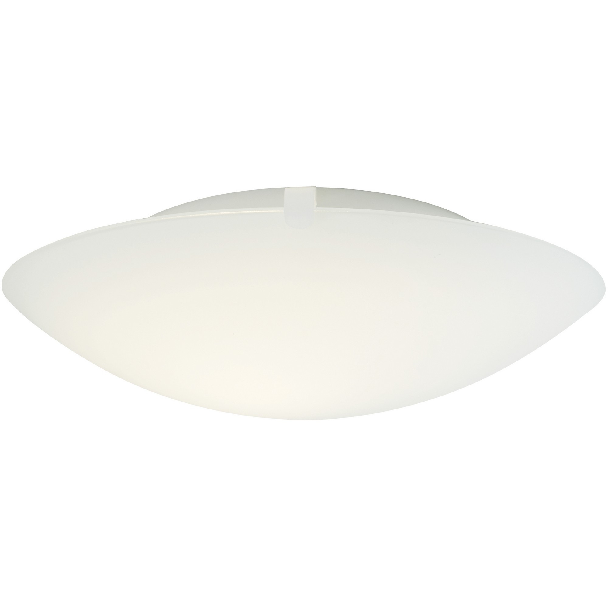 Plafonnier Standard base en métal avec abat-jour en verre blanc opalin au design minimaliste et classique par Nordlux