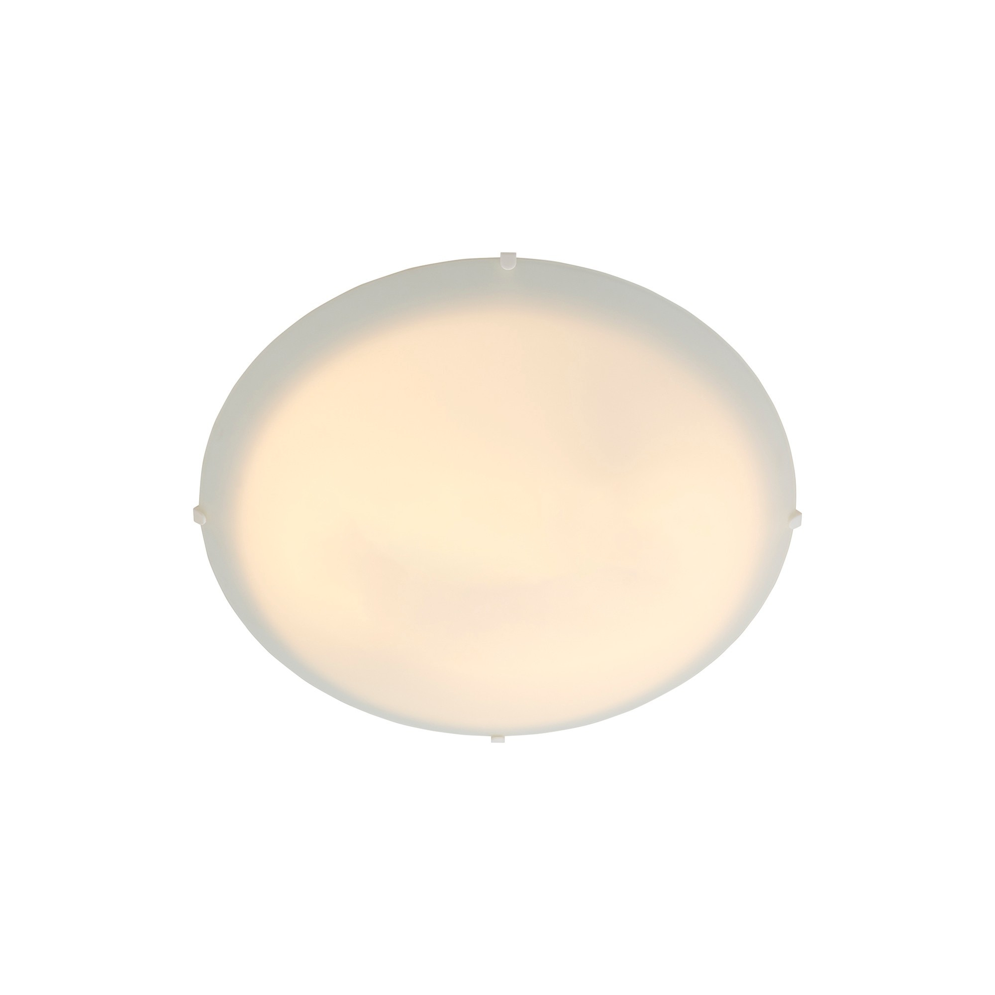 Plafonnier Standard base en métal avec abat-jour en verre blanc opalin au design minimaliste et classique par Nordlux