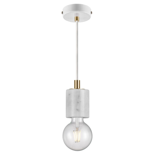 Suspension Siv cadre en marbre avec ampoule décorative au design scandinave par Nordlux