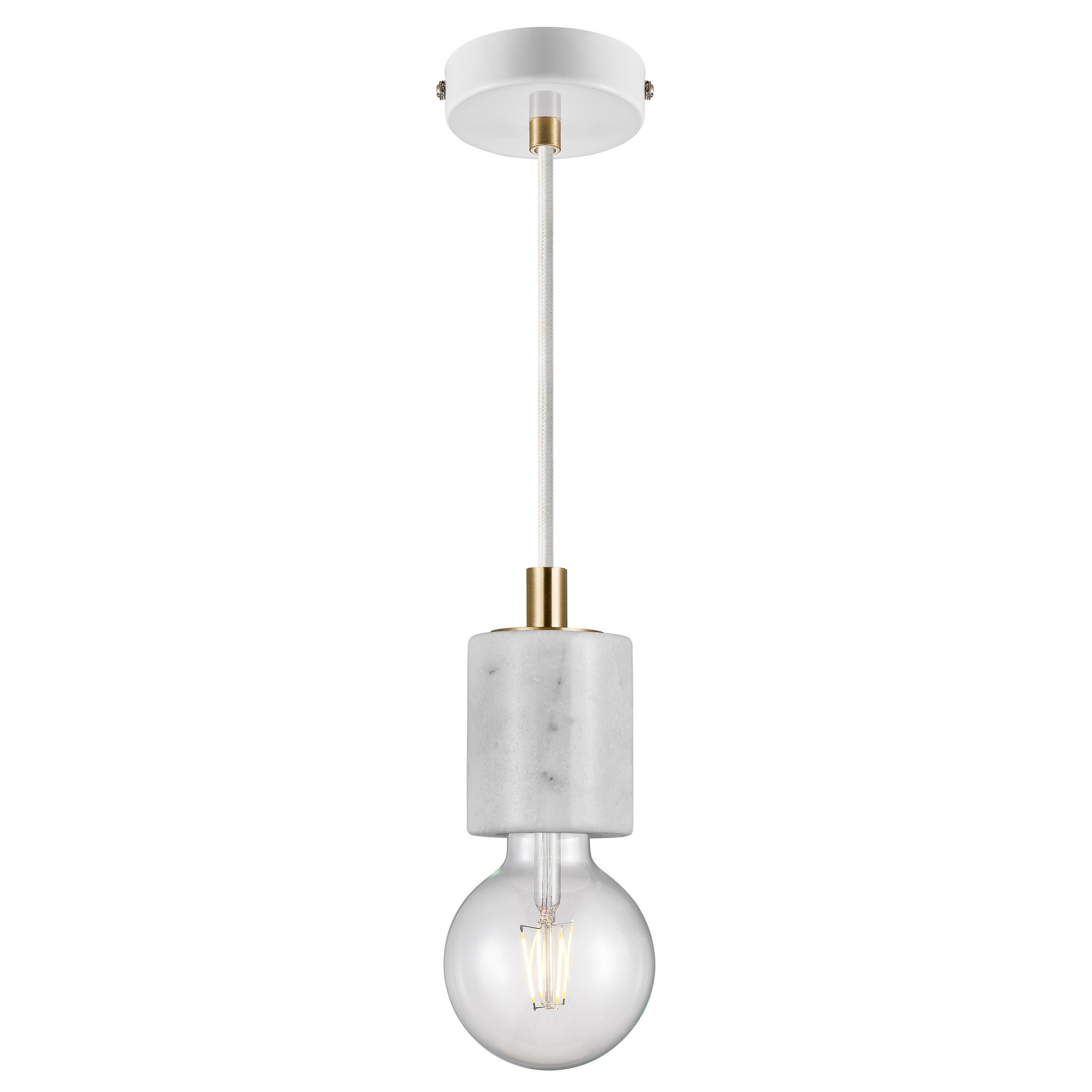 Suspension Siv cadre en marbre avec ampoule décorative au design scandinave par Nordlux