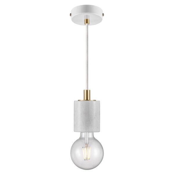 Suspension Siv cadre en marbre avec ampoule décorative au design scandinave par Nordlux