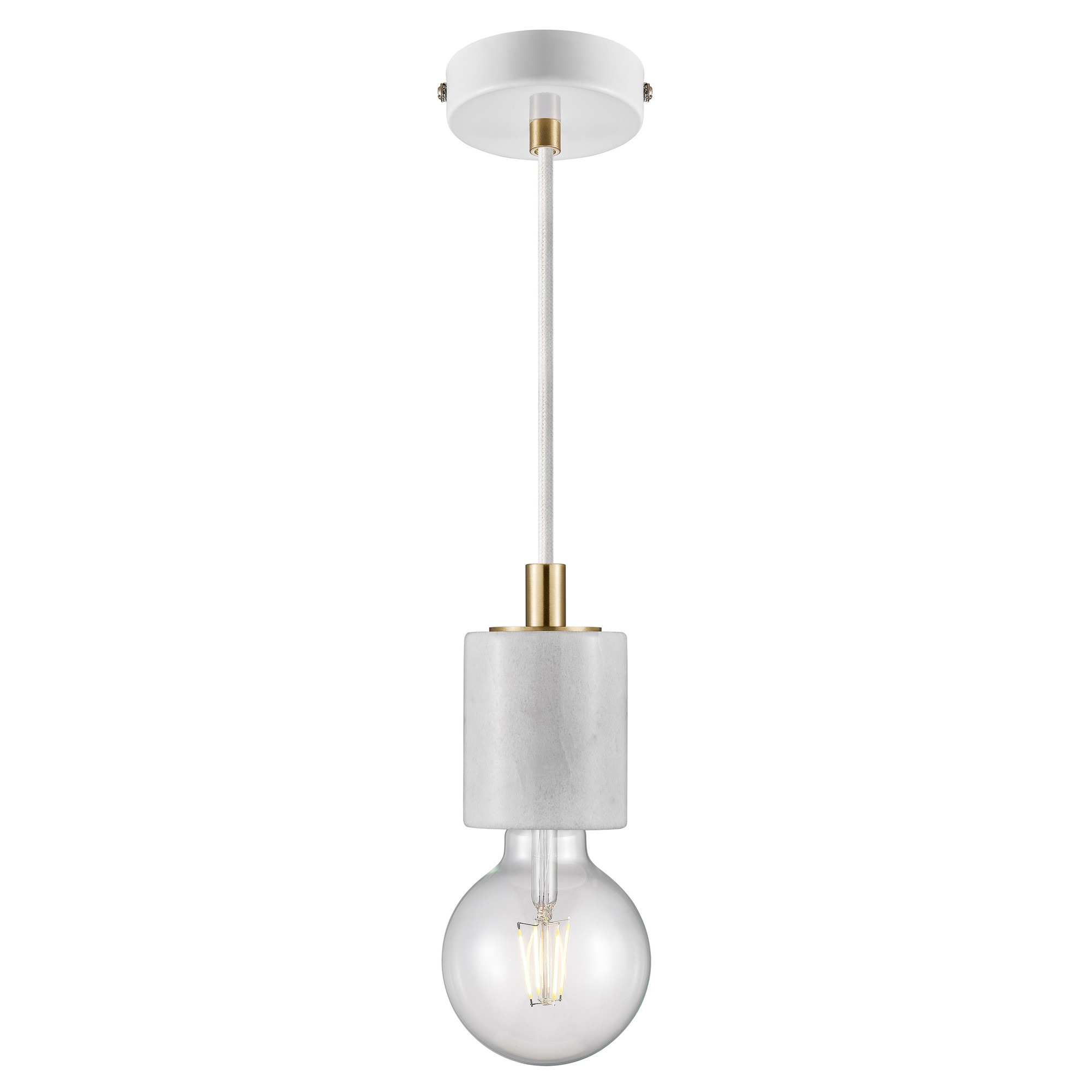 Suspension Siv cadre en marbre avec ampoule décorative au design scandinave par Nordlux