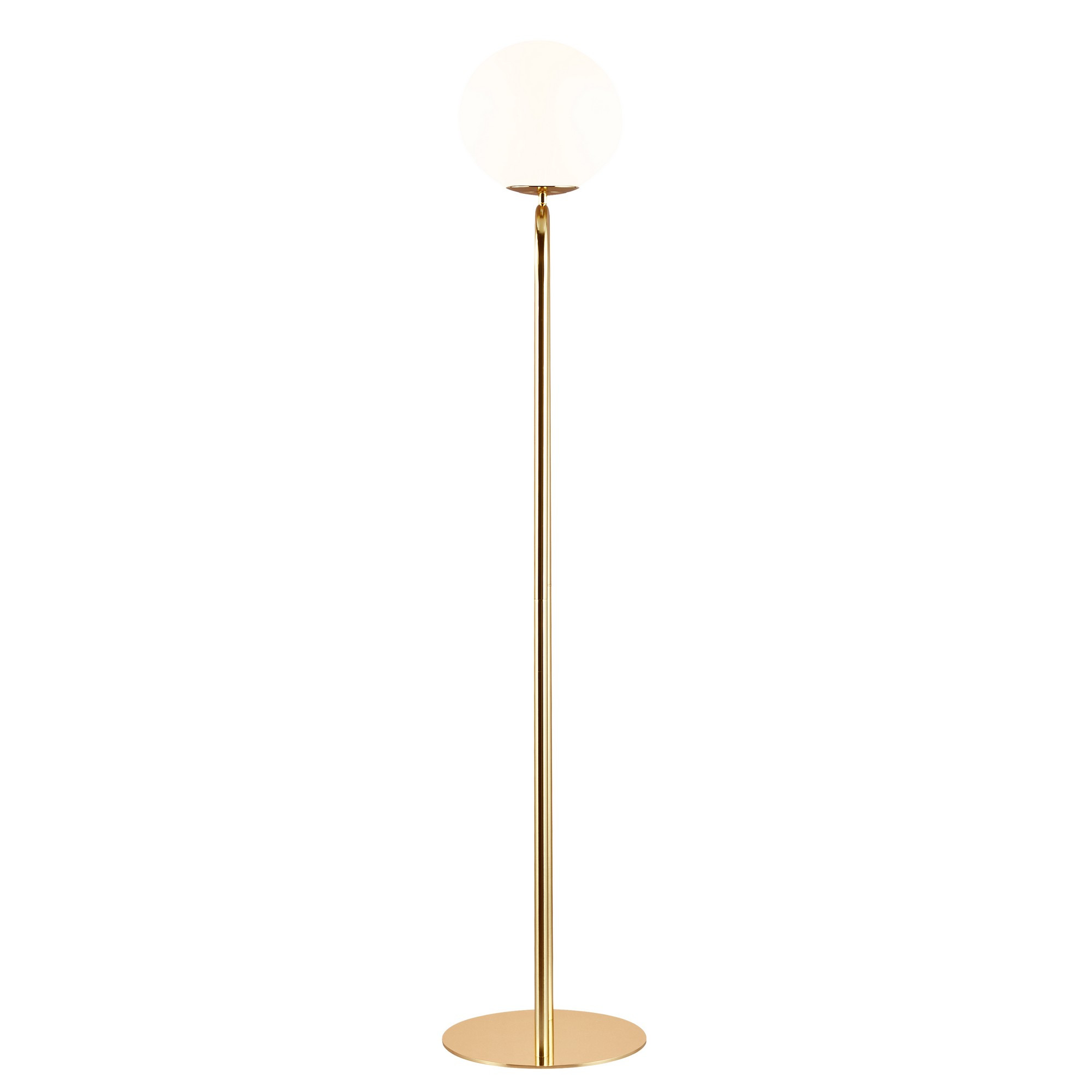 Lampadaire Shapes base en laiton avec abat-jour en verre asymétrique opale au design contemporain par Design for The People Lampadaire Shapes base en laiton avec abat-jour en verre asymétrique opale au design contemporain par Design for The People
