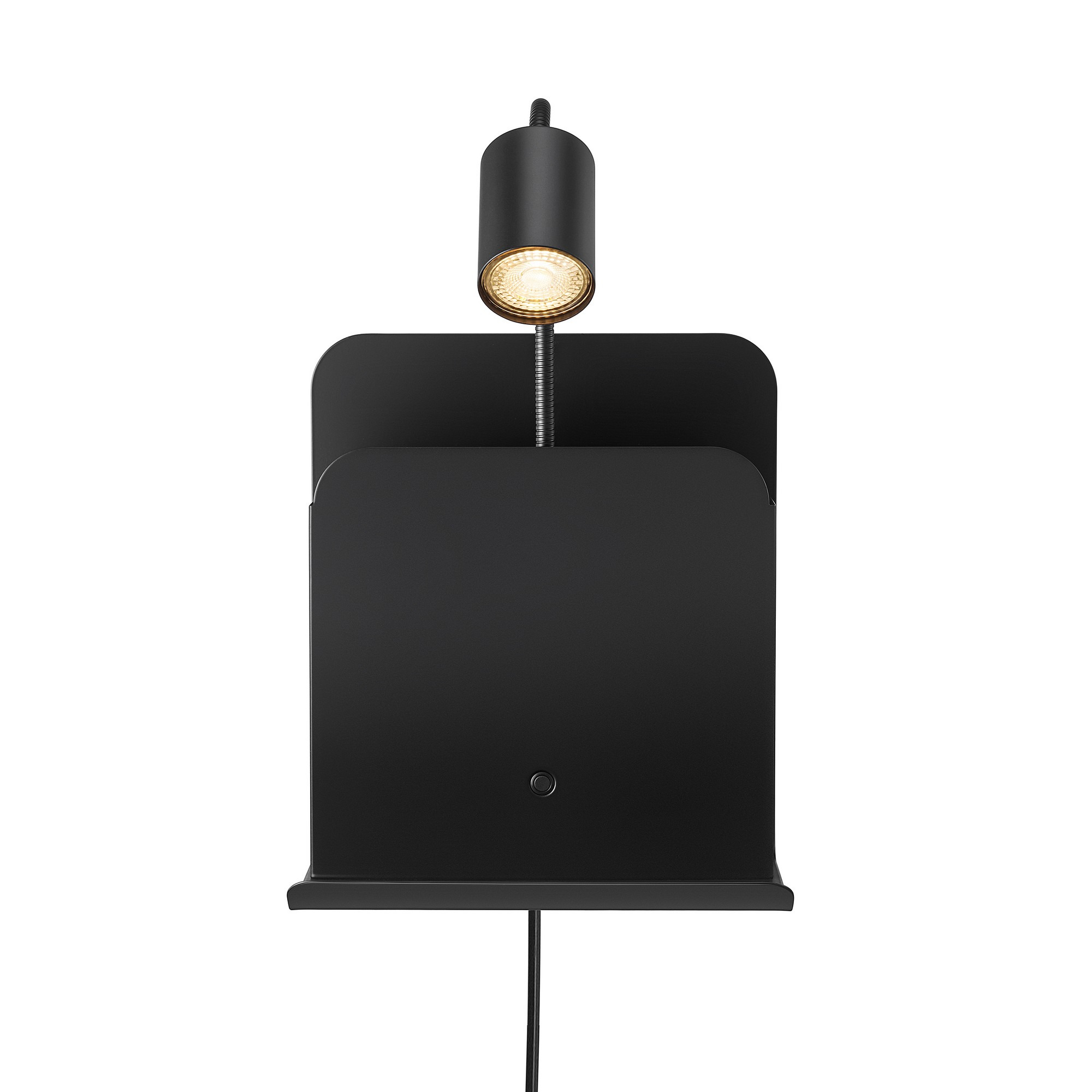 Applique murale Roomi cadre en métal, étagère et port USB avec abat-jour orientable au design contemporain par Nordlux