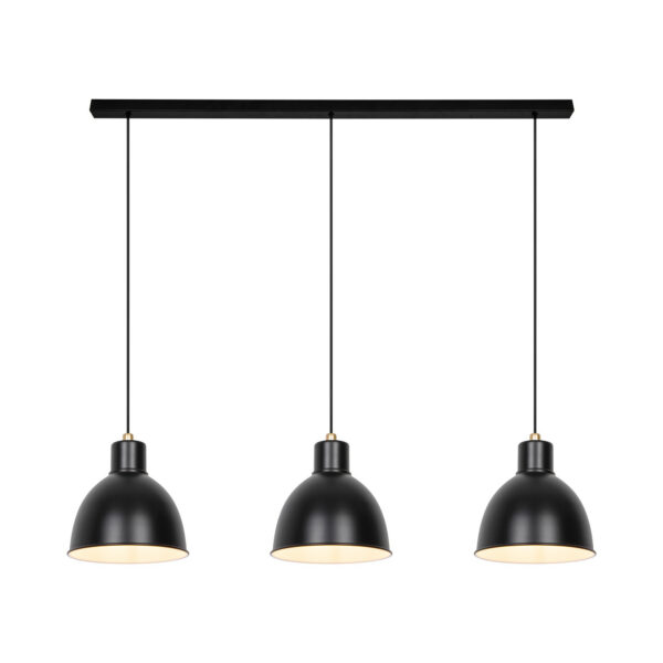 Suspension Pop base métal en bande avec trois abat-jour classique au design contemporain par Nordlux