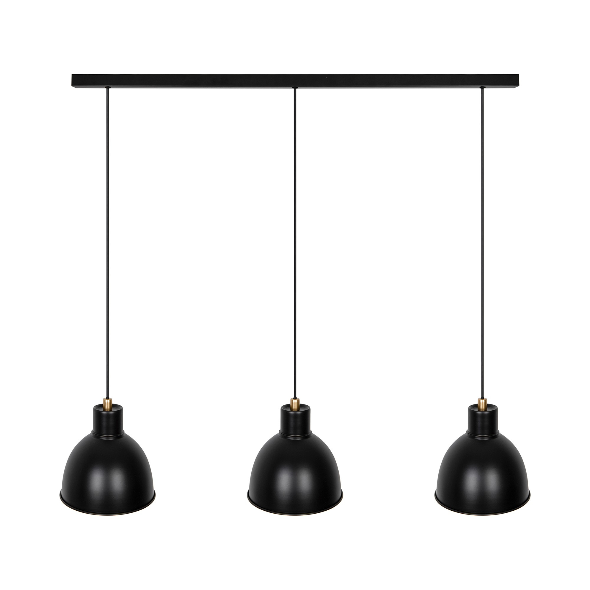 Suspension Pop base métal en bande avec trois abat-jour classique au design contemporain par Nordlux