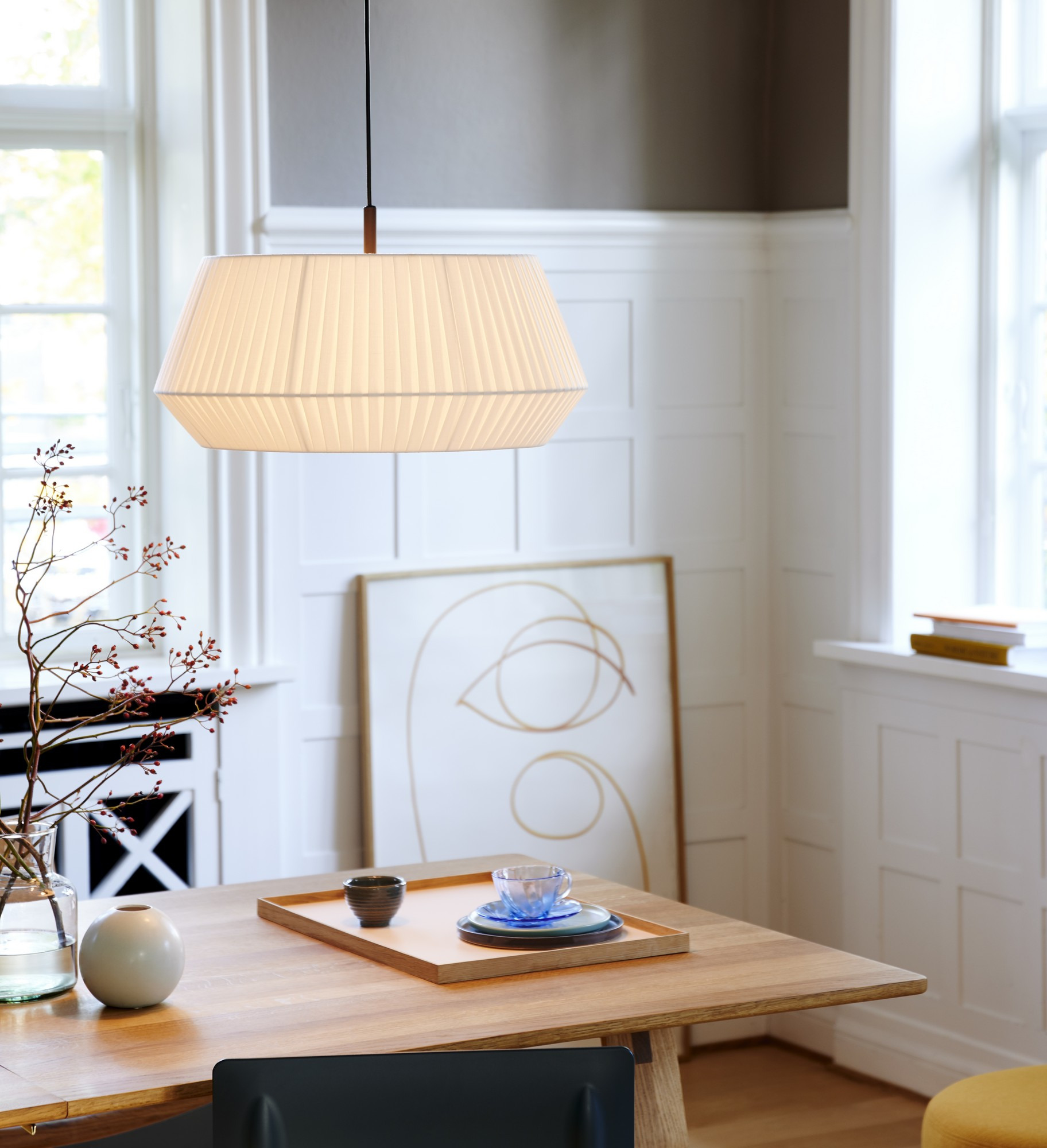 Suspension Dicte coton plissé au design contemporain par Nordlux Suspension Dicte coton plissé au design contemporain par Nordlux