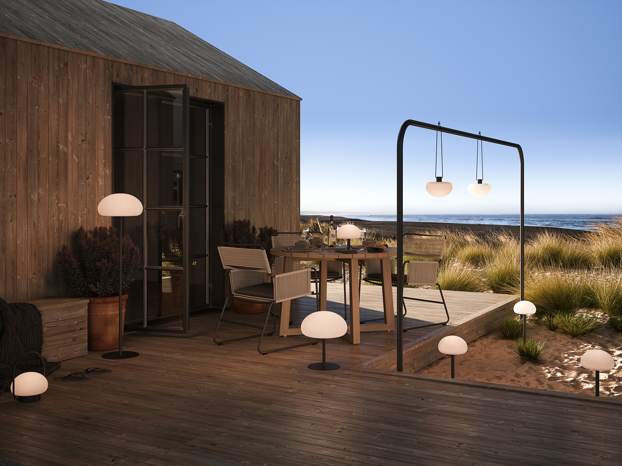 Lampe à poser d'extérieur Sponge au design contemporain par Nordlux Lampe à poser d'extérieur Sponge au design contemporain par Nordlux