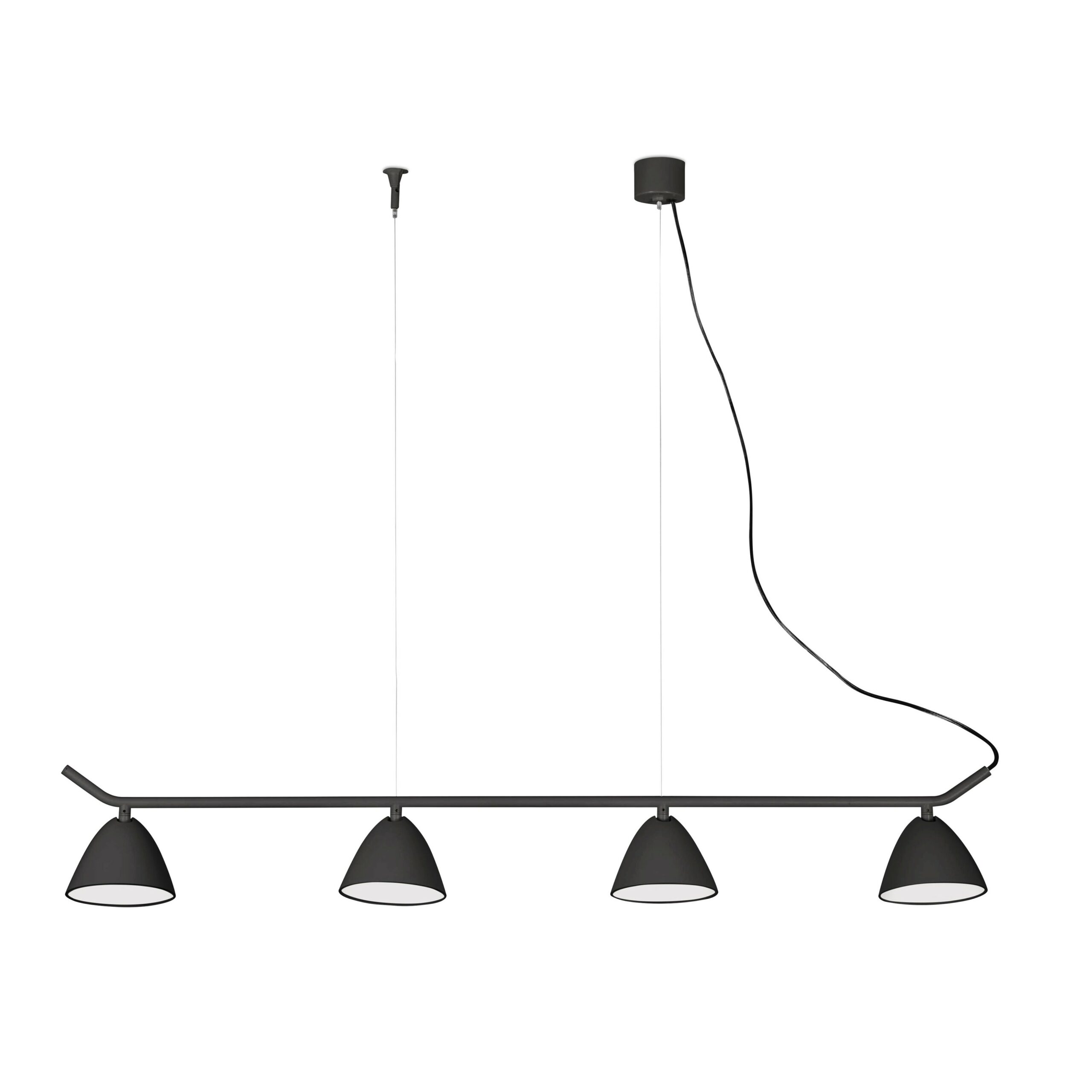 Suspension Multi Aim noir 4x LED 10W spot cinéma au design contemporain par Estudi Ribaudi