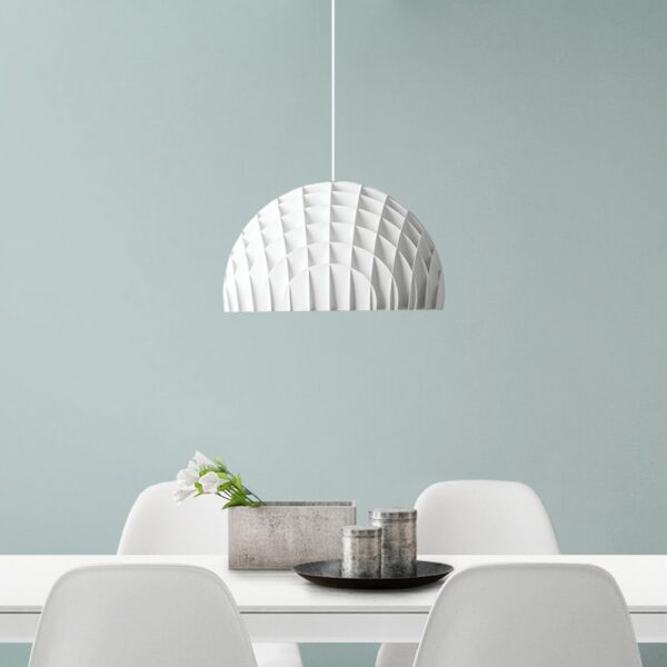 Suspension géométrique Arc Lustre en bouleau blanc