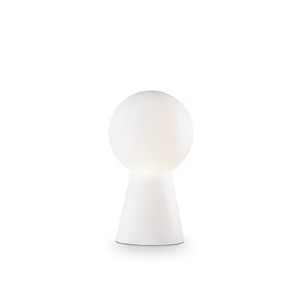 Lampe à poser design Keys blanc H30 en verre souflé