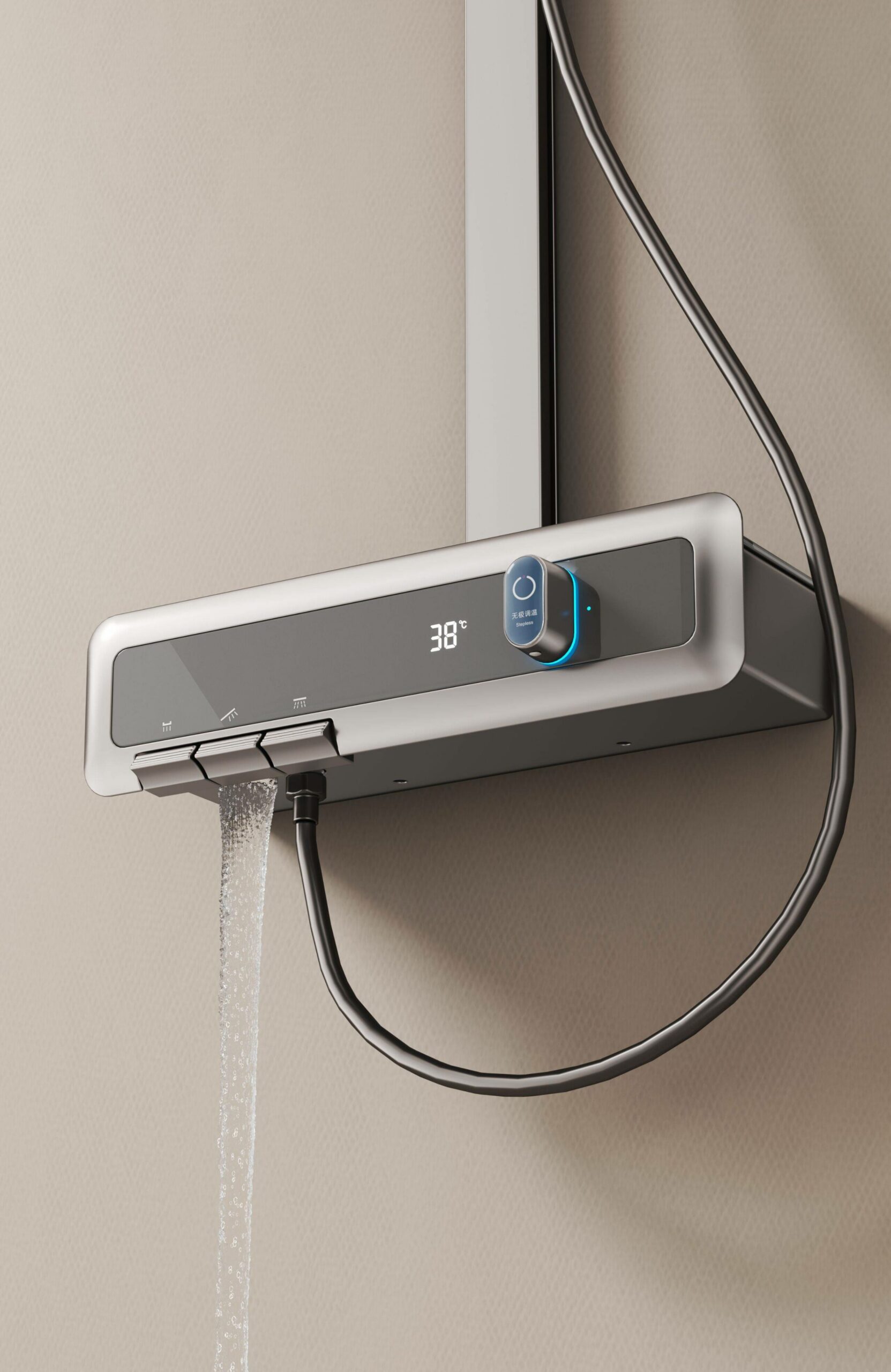 Colonne de douche Alberto thermostatique à affichage LED par Pavao Studio Colonne de douche Alberto thermostatique à affichage LED par Pavao Studio