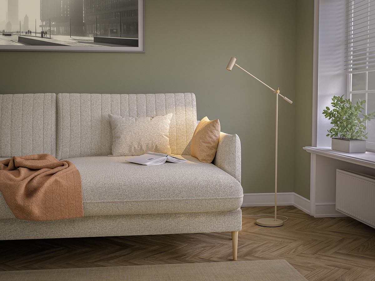 Lampadaire Cato dimmable avec base en métal au design contemporain par Belid Lampadaire Cato dimmable avec base en métal au design contemporain par Belid