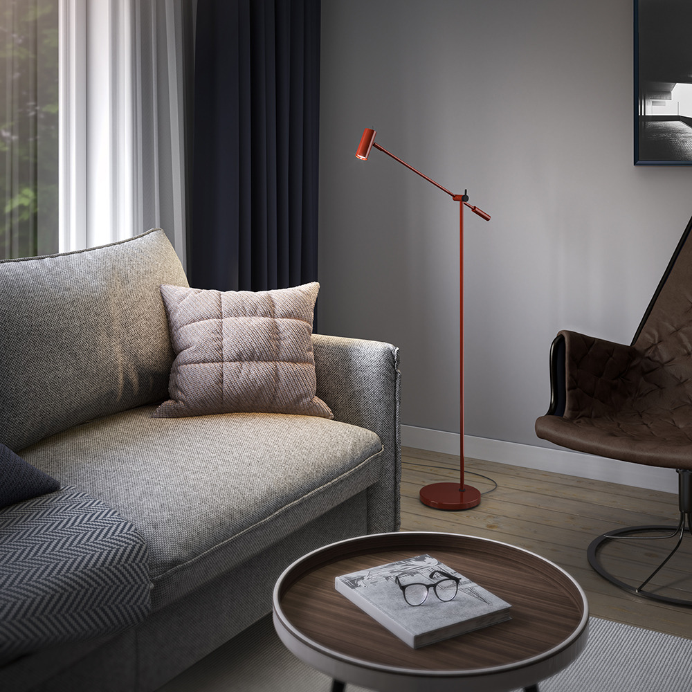 Lampadaire Cato dimmable avec base en métal au design contemporain par Belid Lampadaire Cato dimmable avec base en métal au design contemporain par Belid