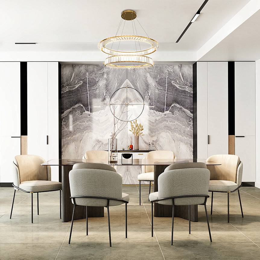 Suspension Krone double en métal avec diffuseur en verre transparent par Maytoni
