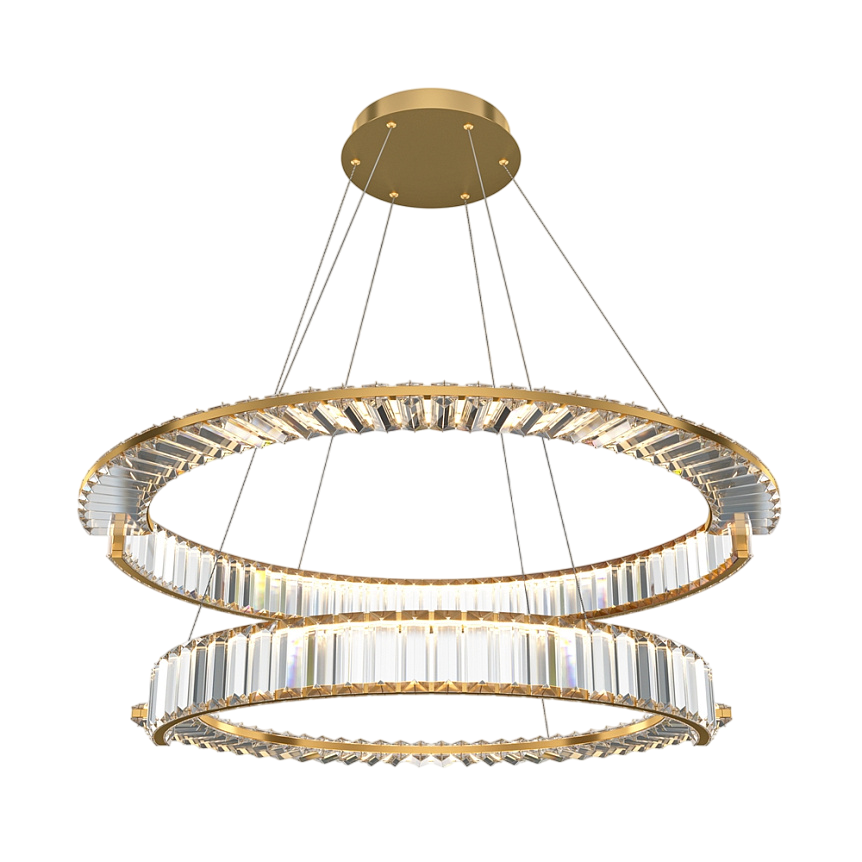 Suspension Krone double en métal avec diffuseur en verre transparent par Maytoni