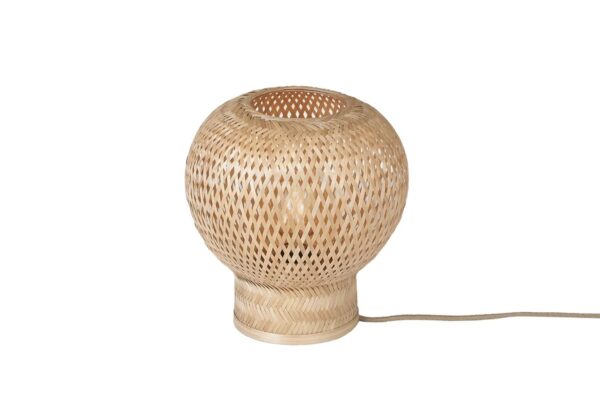 Lampe à poser Barbados en bambou tissé au design naturel par Good & Mojo