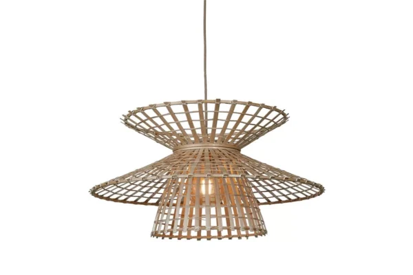 Luminaire bambou : suspensions et lampes en bambou naturel Suspension Machu Picchu en bamboo au design naturel par Good & Mojo
