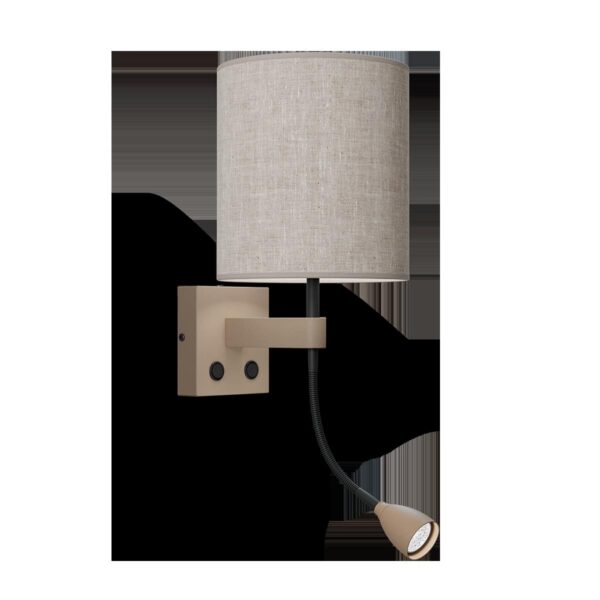 Applique Dual base en métal et abat-jour en textile au design contemporain par Belid