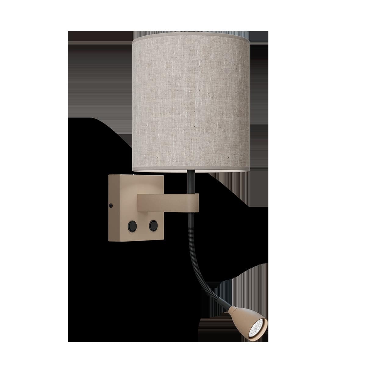 Applique Dual base en métal et abat-jour en textile au design contemporain par Belid