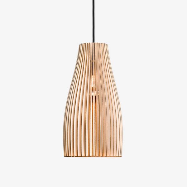 Suspension ENA Ø14 cm en bouleau naturel découpée au laser au design scandinave par IUMI Design