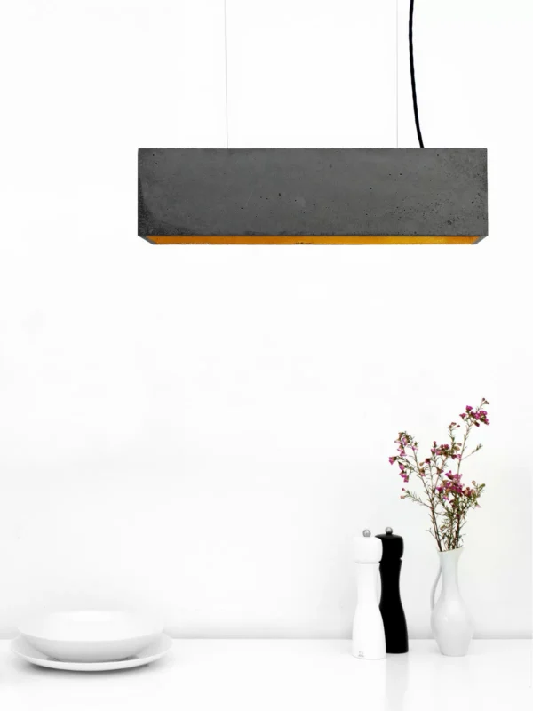 Suspension B4 Beton Noir - Interieur Or
