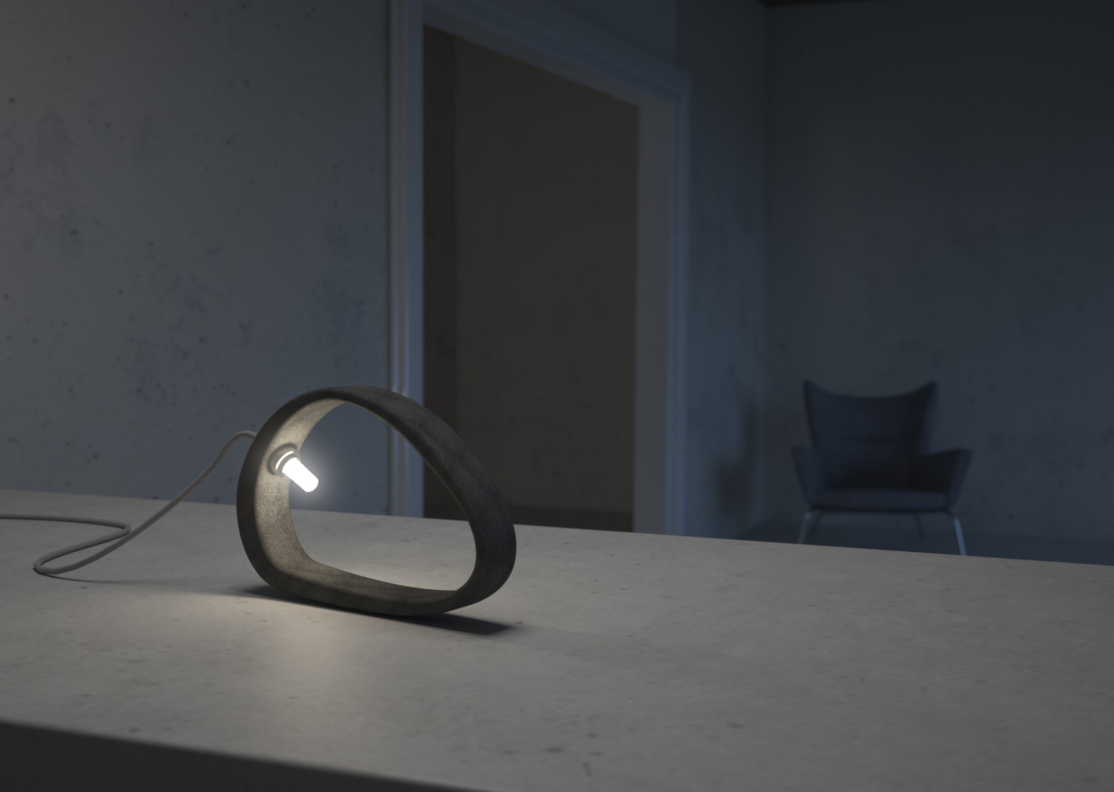 Lampe à poser en béton Aretha T au design industriel par Urbi et Orbi Lampe à poser en béton Aretha T au design industriel par Urbi et Orbi