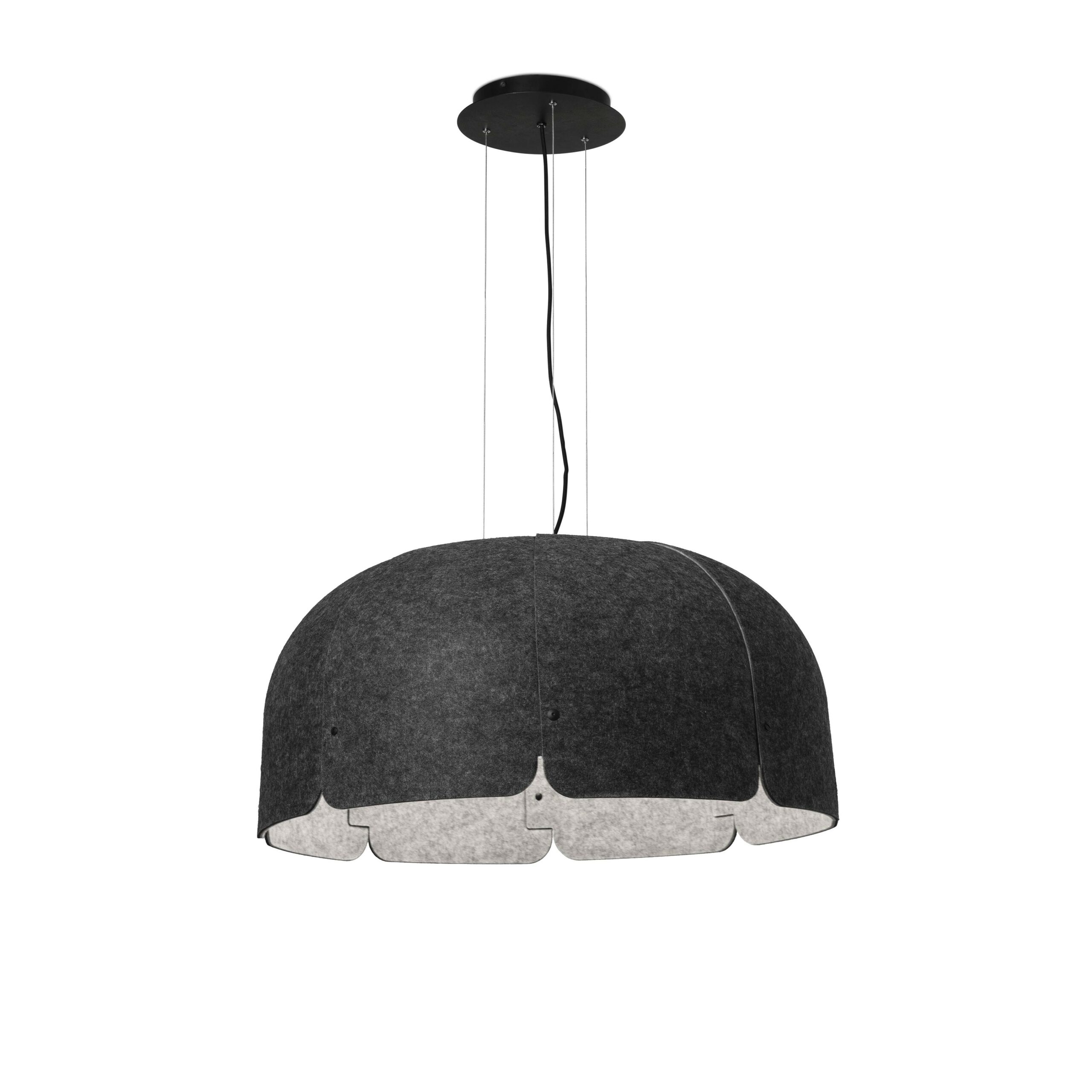 Suspension contemporaine pour restaurant Mute ø80 avec abat-jour fabriqué avec des bouteilles recyclées par Nahtrang