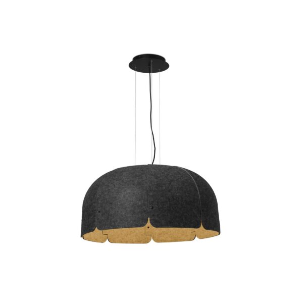 Suspension contemporaine pour restaurant Mute ø80 avec abat-jour fabriqué avec des bouteilles recyclées par Nahtrang